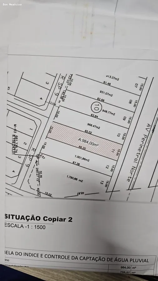 Foto 3 de Lote 1.000 m² na Av. Perimetral Norte